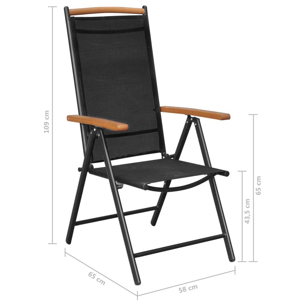 vidaXL 5-tlg. Garten-Essgruppe Aluminium Schwarz