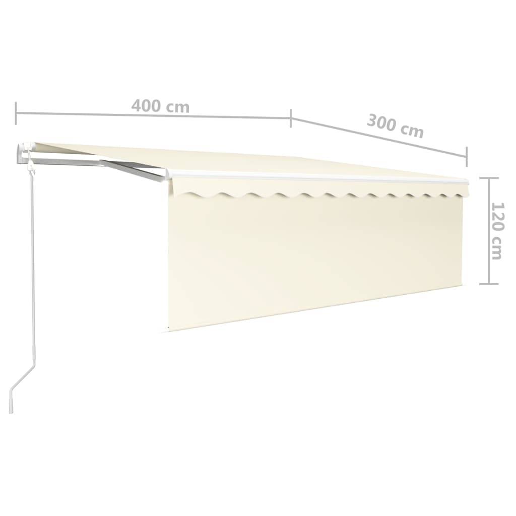 vidaXL Markise Automatisch mit Rollo LED Windsensor 4x3 m Creme
