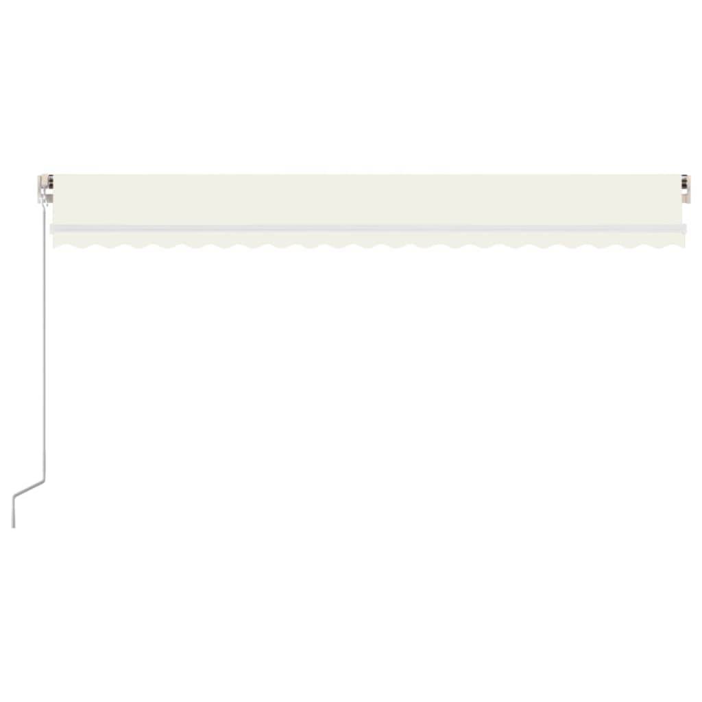 vidaXL Markise Manuell Einziehbar mit LED 500x300 cm Creme
