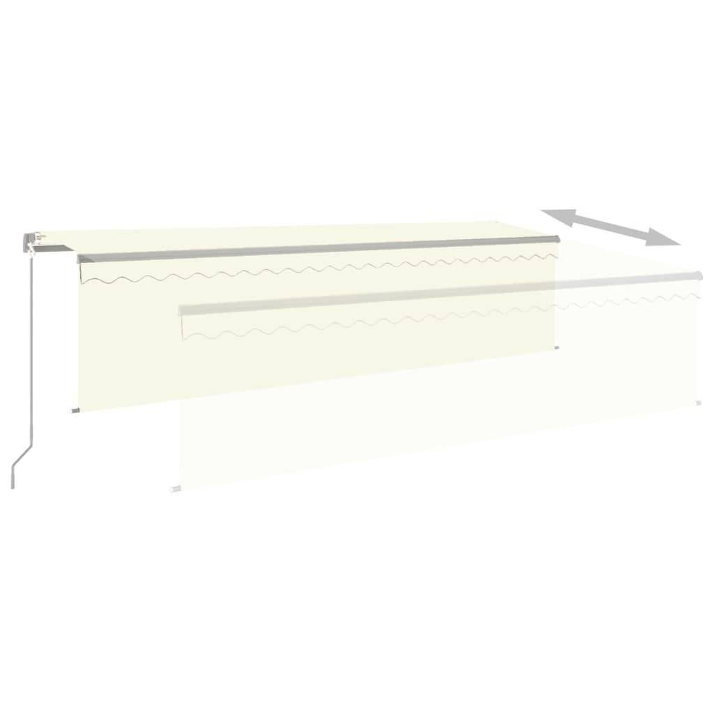 vidaXL Markise Manuell Einziehbar mit Rollo 5x3 m Creme