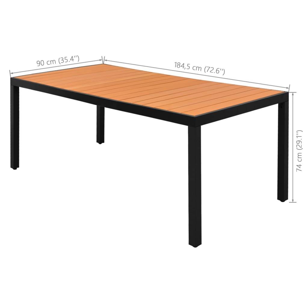 vidaXL 7-tlg. Garten-Essgruppe PVC Rattan Schwarz und Braun