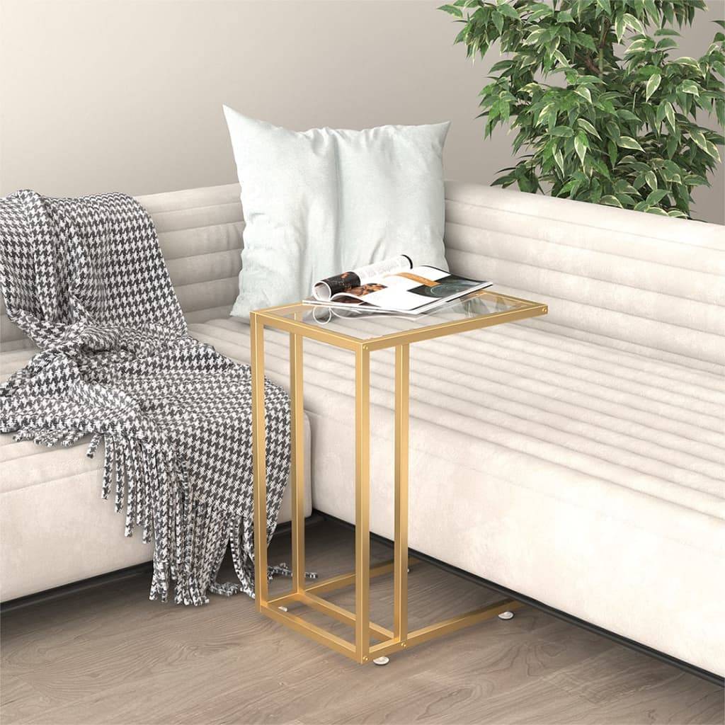 vidaXL Computer-Beistelltisch Transparent 50x35x65 cm Hartglas