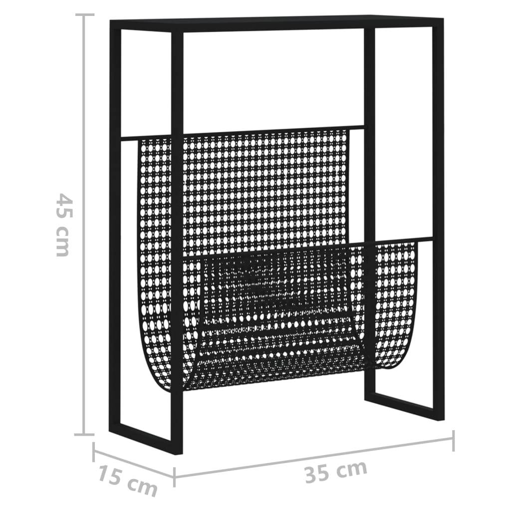 vidaXL Zeitschriftenständer Schwarz 35x15x45 cm Stahl