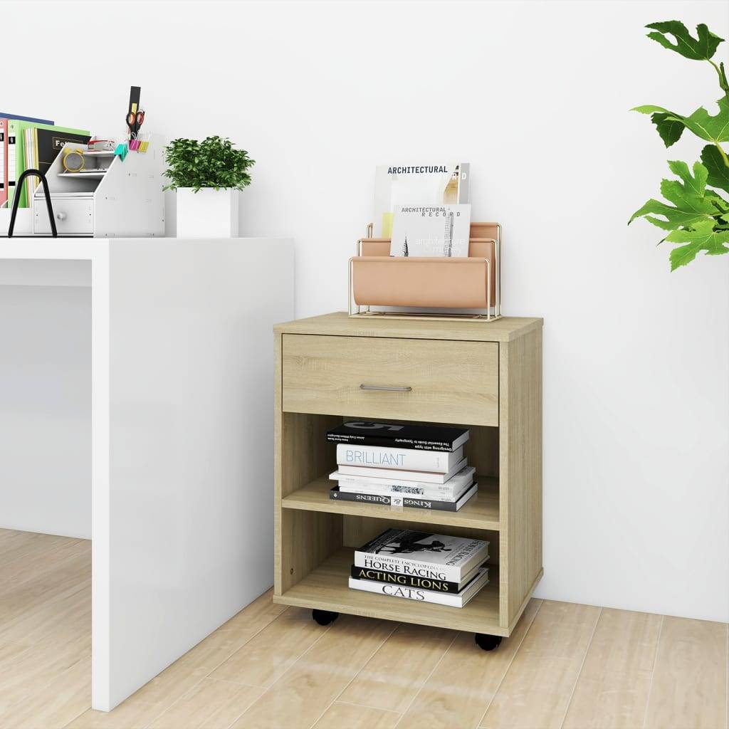 vidaXL Rollschrank Sonoma-Eiche 46x36x59 cm Holzwerkstoff