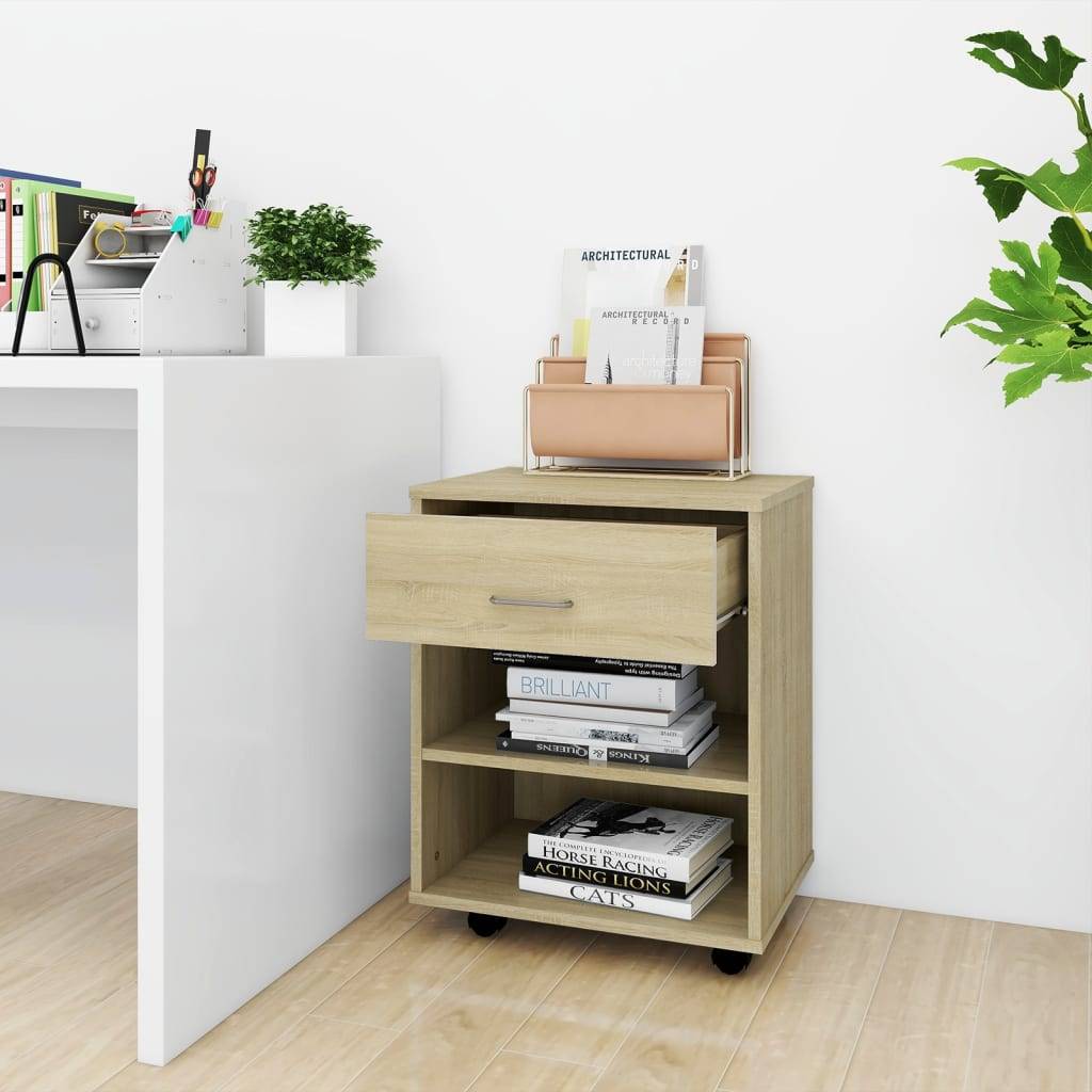 vidaXL Rollschrank Sonoma-Eiche 46x36x59 cm Holzwerkstoff