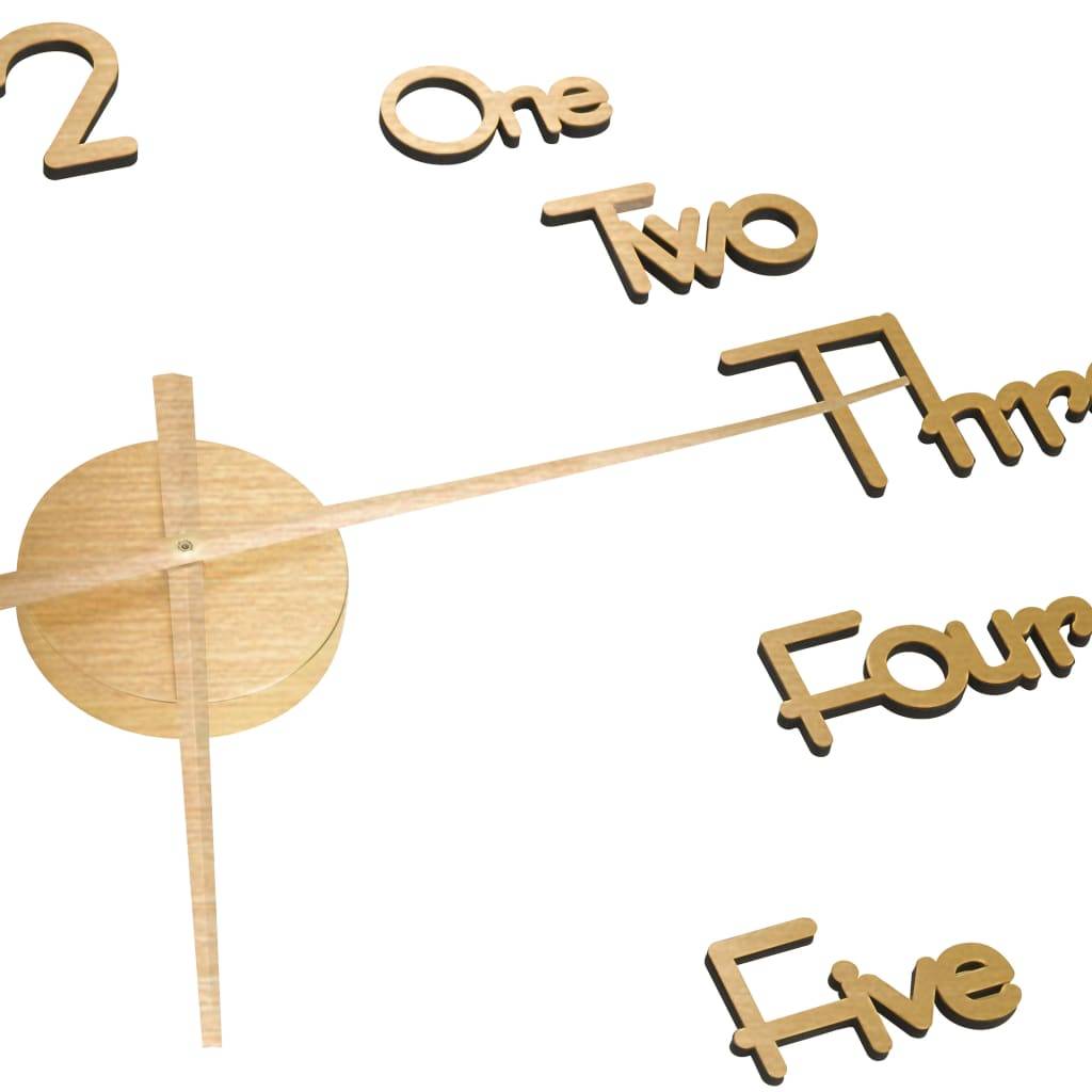 vidaXL 3D-Wanduhr Modernes Design Golden 100 cm XXL