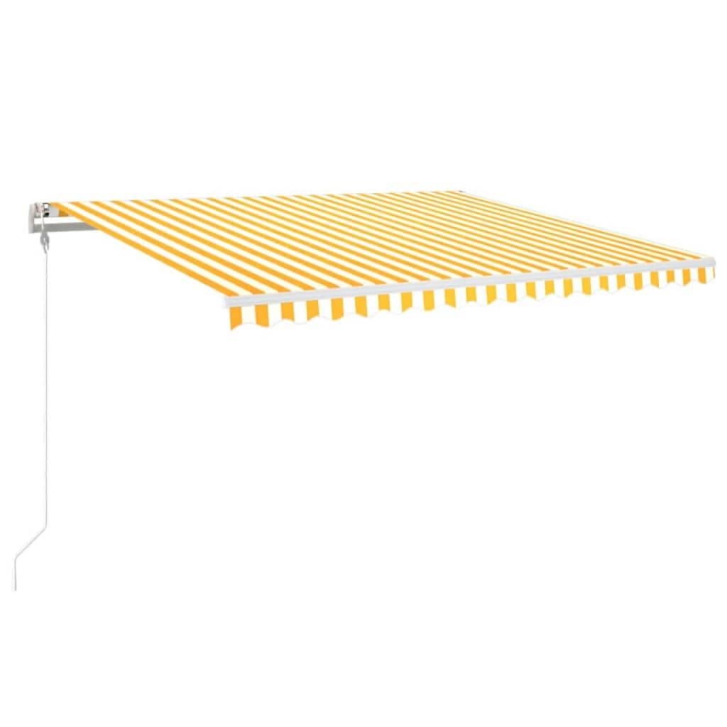 vidaXL Automatische Markise mit LED & Windsensor 450x350 cm Gelb/Weiß