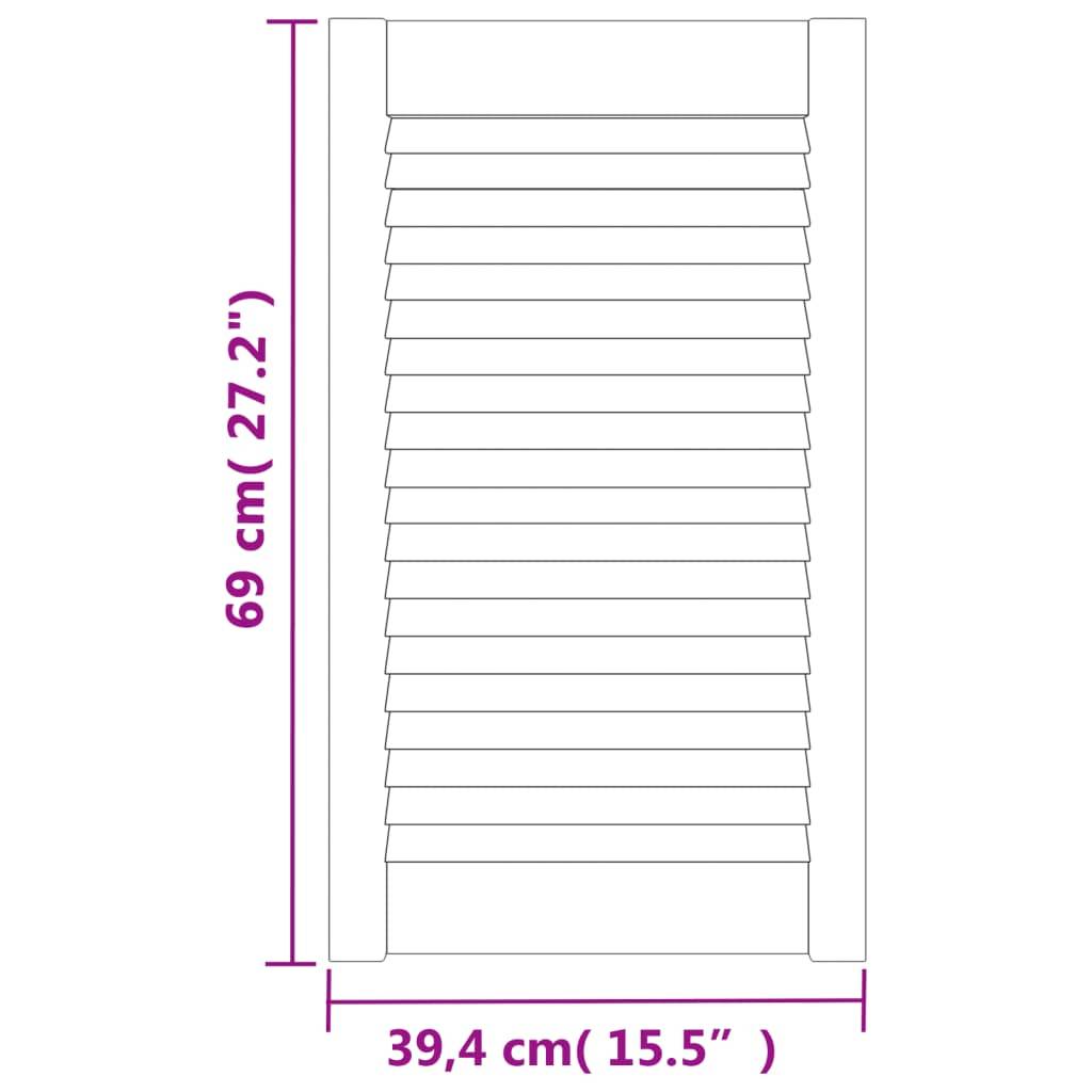 vidaXL Schranktür Lamellen-Design Weiß 69x39,4 cm Massivholz Kiefer