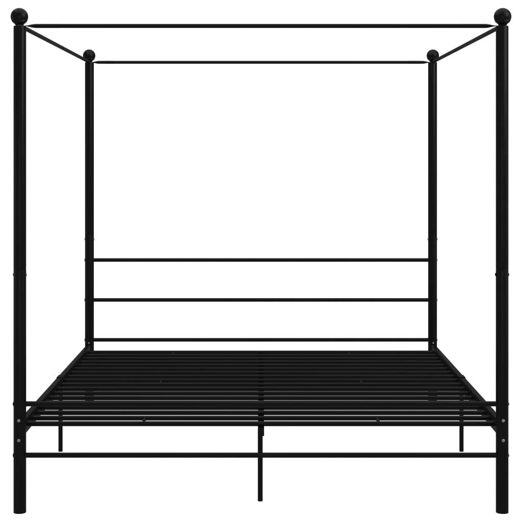 vidaXL Himmelbett Schwarz Metall 200x200 cm
