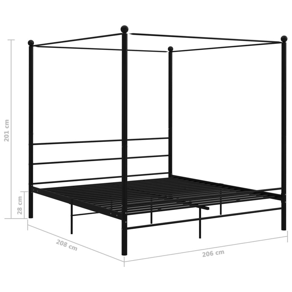 vidaXL Himmelbett Schwarz Metall 200x200 cm