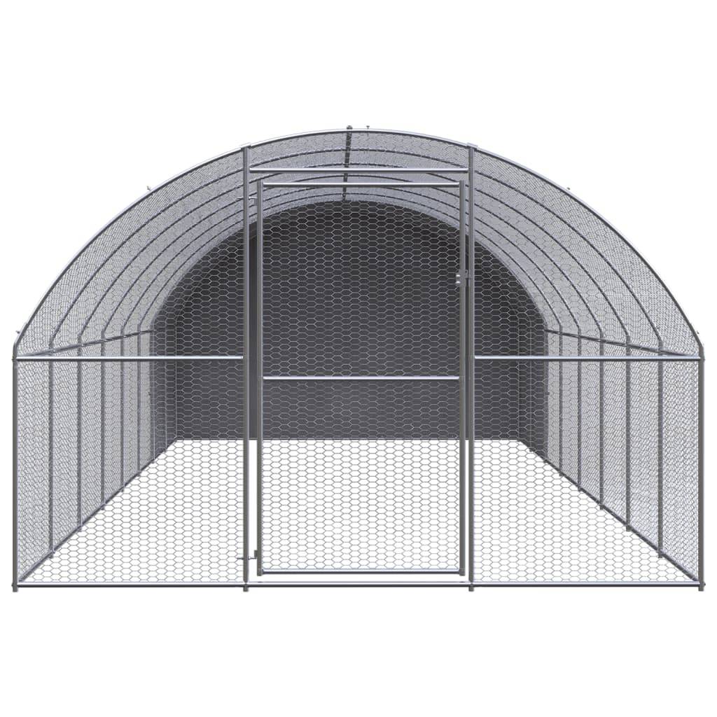 vidaXL Outdoor-Hühnerstall 3x8x2 m Verzinkter Stahl