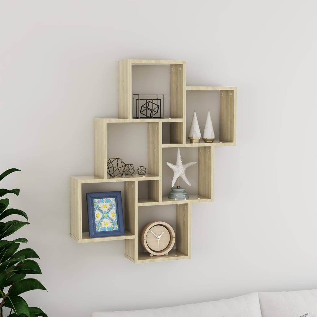 vidaXL Würfelregal Sonoma-Eiche 78x15x93 cm Holzwerkstoff