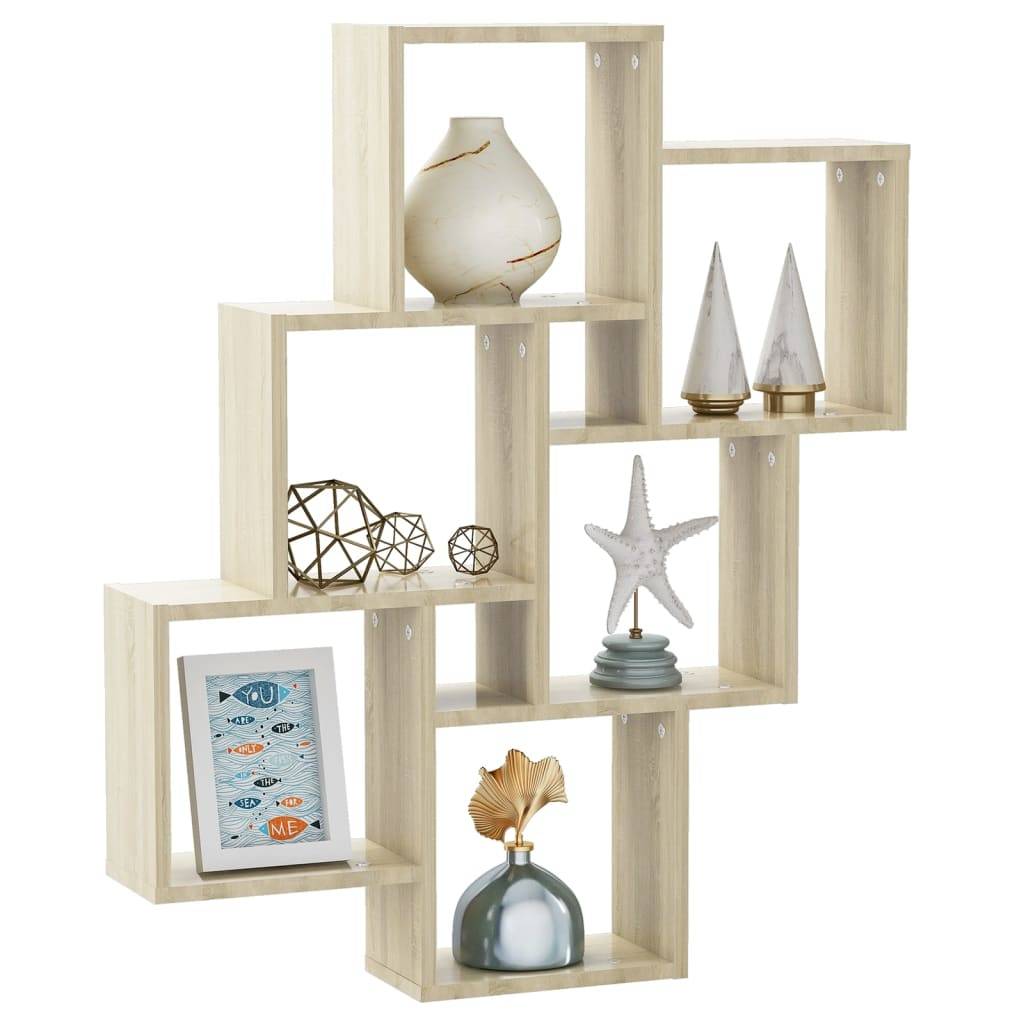 vidaXL Würfelregal Sonoma-Eiche 78x15x93 cm Holzwerkstoff