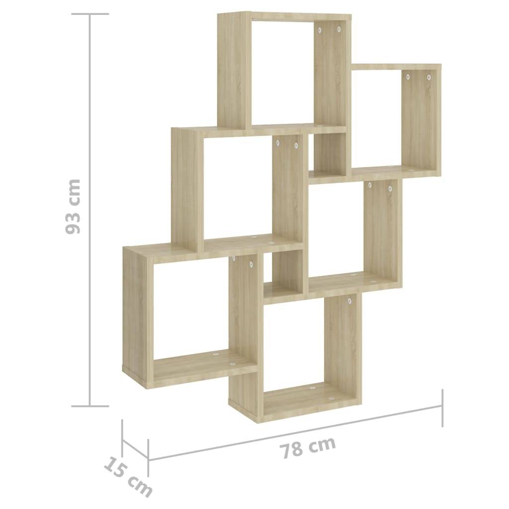 vidaXL Würfelregal Sonoma-Eiche 78x15x93 cm Holzwerkstoff