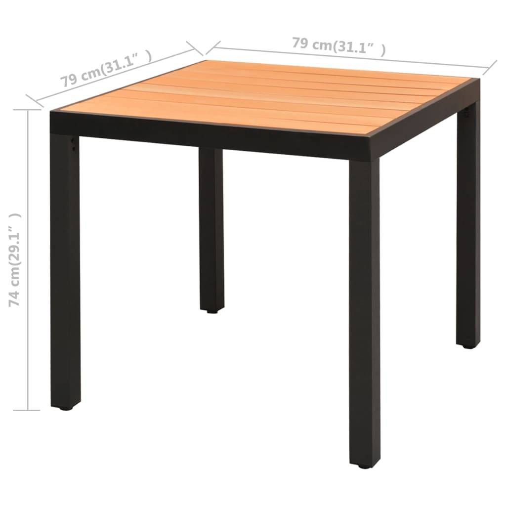 vidaXL 3-tlg. Garten-Essgruppe PVC Rattan Schwarz und Braun