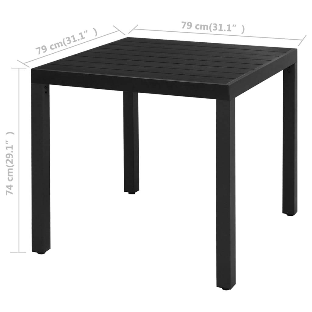 vidaXL 3-tlg. Garten-Essgruppe PVC Rattan Schwarz