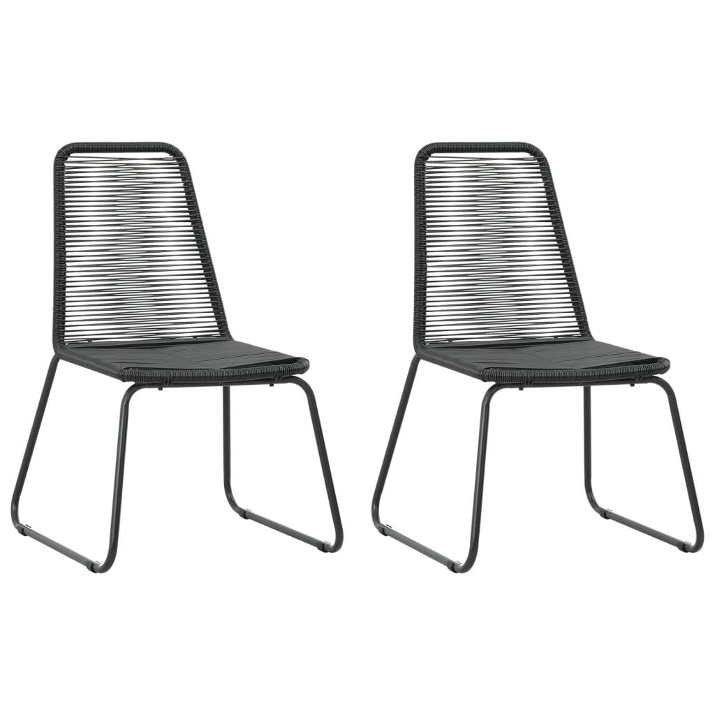 vidaXL 3-tlg. Garten-Essgruppe PVC Rattan Schwarz