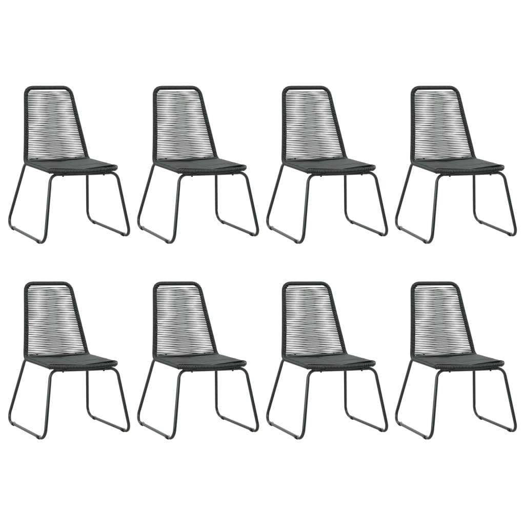 vidaXL 9-tlg. Garten-Essgruppe PVC Rattan Schwarz