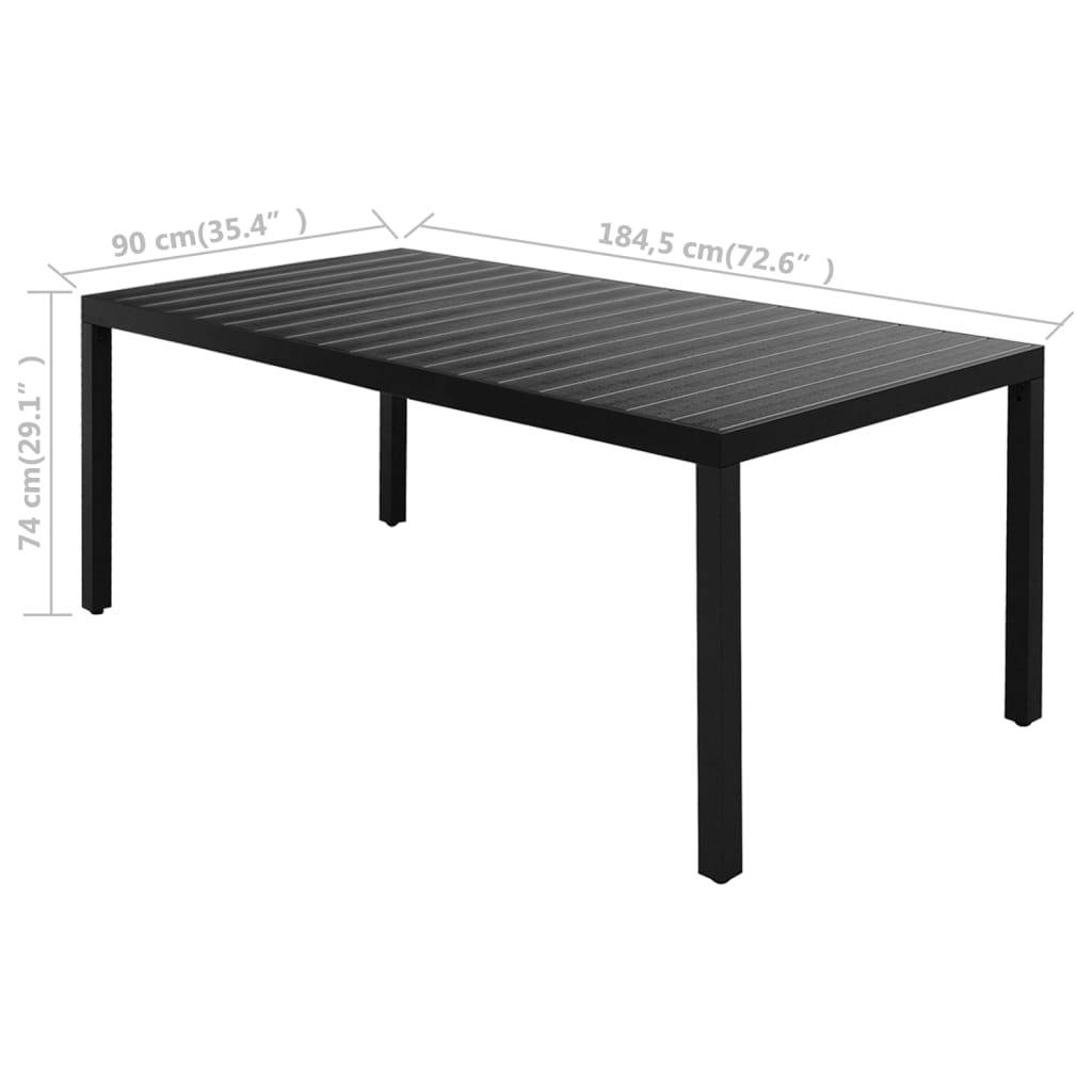 vidaXL 7-tlg. Garten-Essgruppe PVC Rattan Schwarz