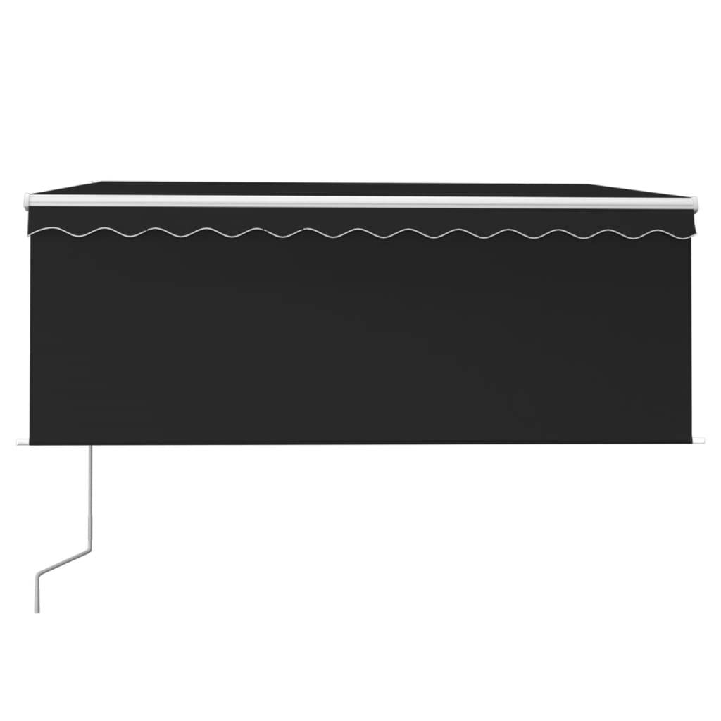 vidaXL Markise Automatisch mit Rollo LED Windsensor 3,5x2,5m Anthrazit
