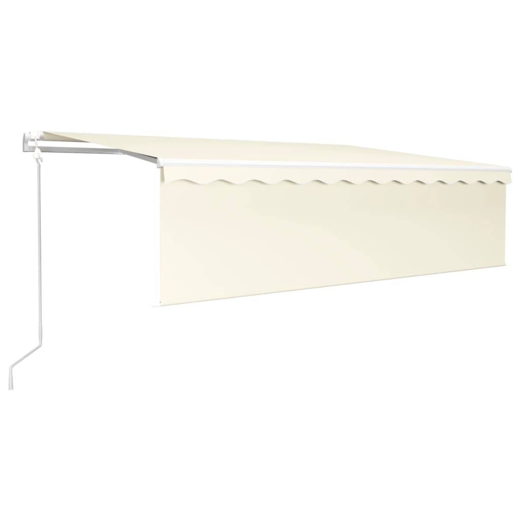 vidaXL Markise Automatisch Einziehbar mit Volant 5x3 m Creme