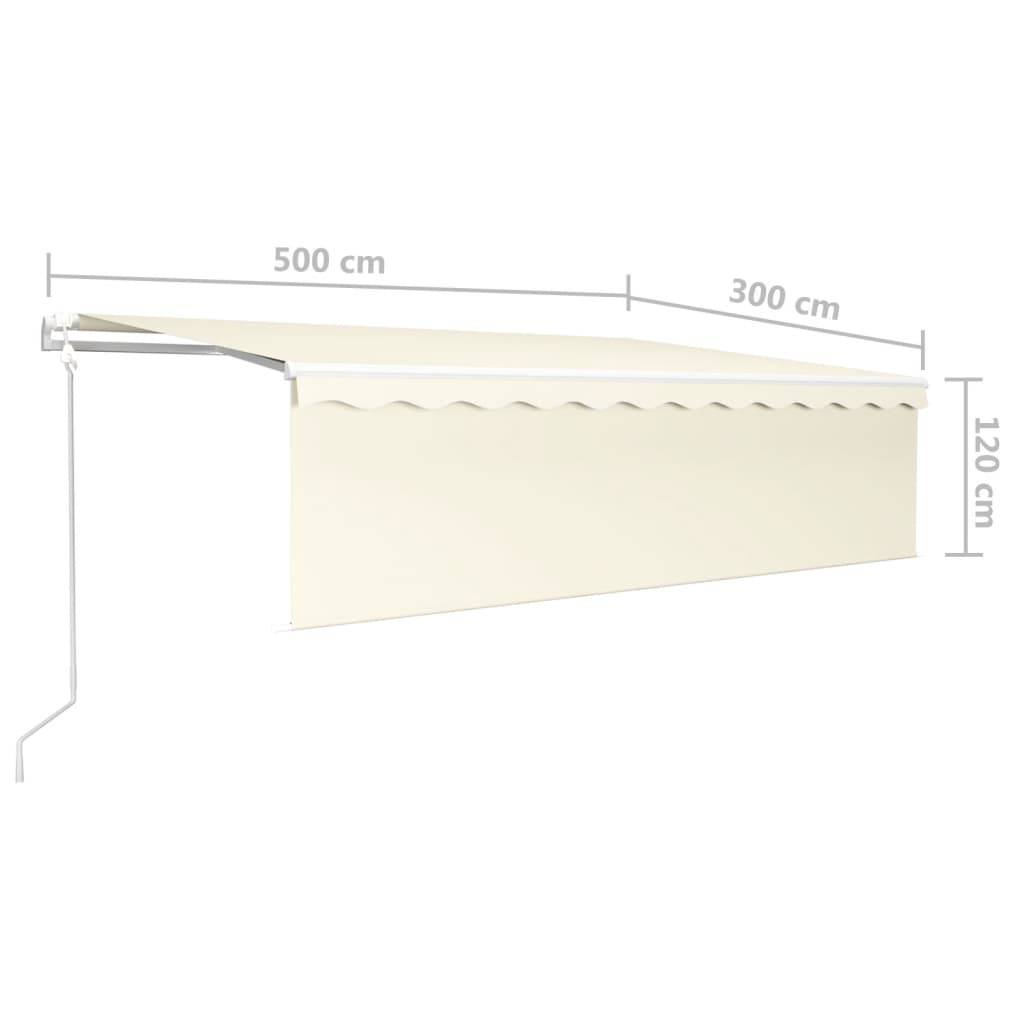 vidaXL Markise Automatisch Einziehbar mit Volant 5x3 m Creme