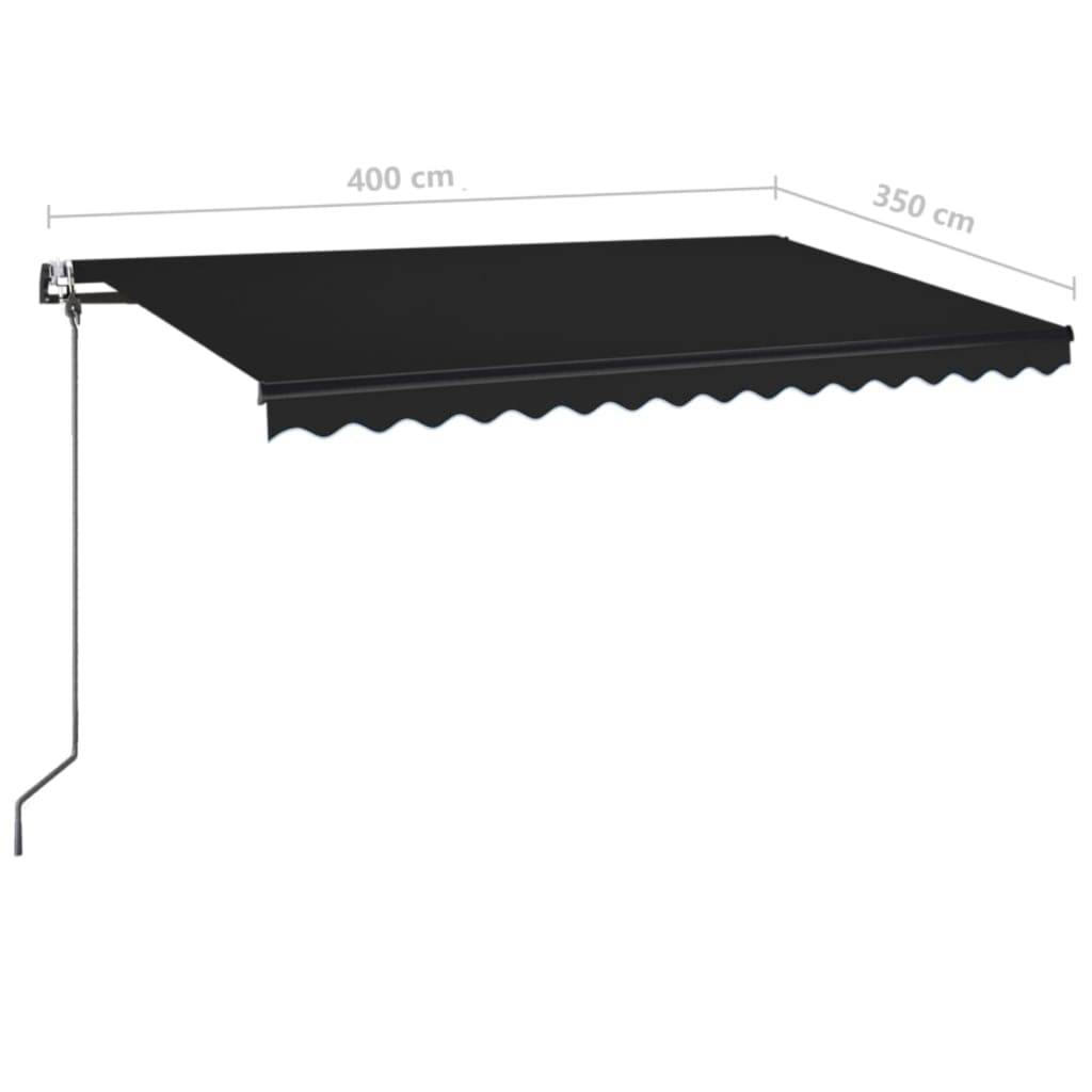 vidaXL Automatische Markise mit LED & Windsensor 400x350 cm Anthrazit