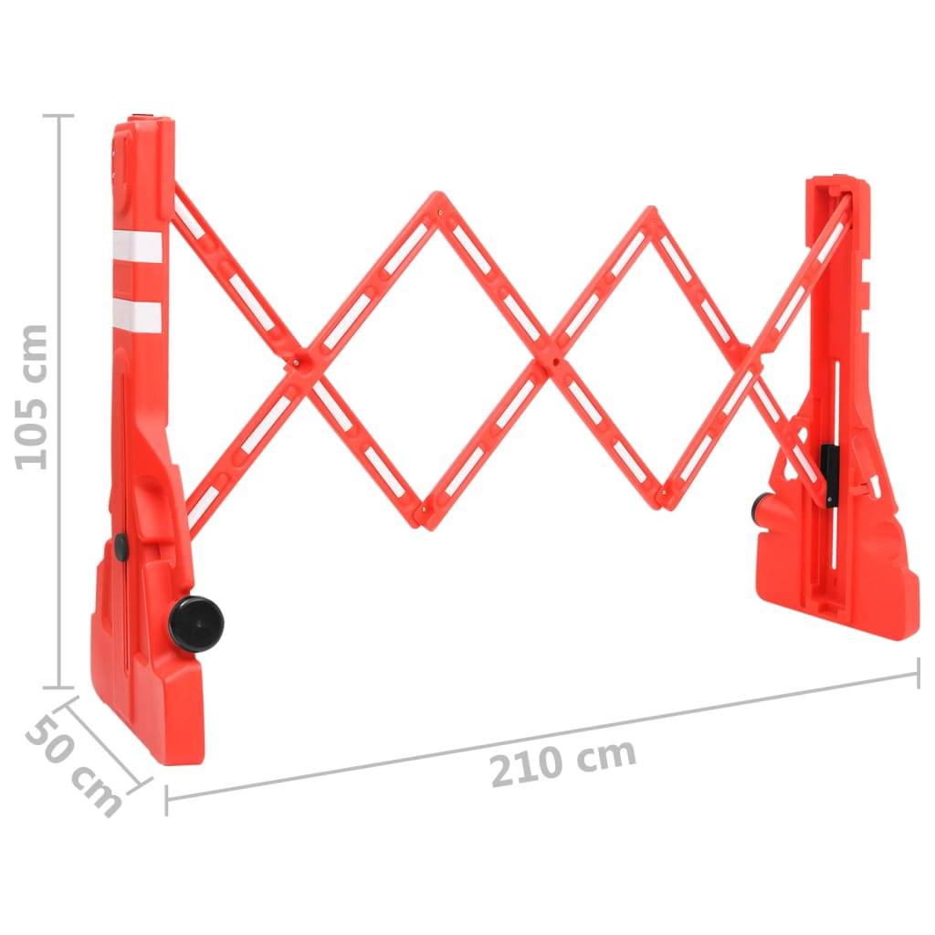vidaXL Absperrgitter Faltbar Rot 210x50x105 cm