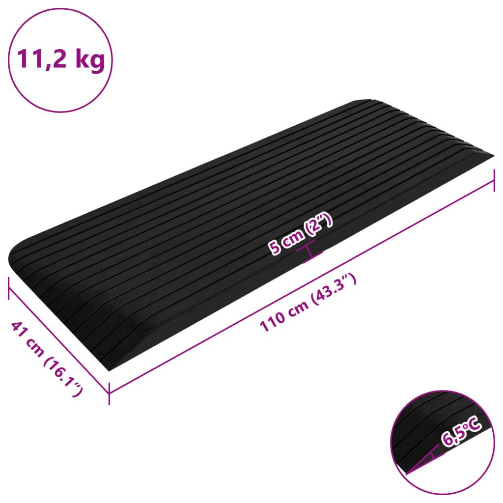 vidaXL Schwellenrampen 2 Stk. 110x41x5 cm Gummi