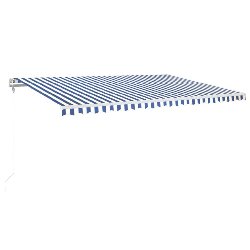 vidaXL Markise Automatisch Einziehbar 500x350 cm Blau und Weiß