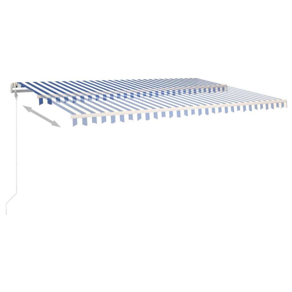 vidaXL Markise Automatisch Einziehbar 500x350 cm Blau und Weiß