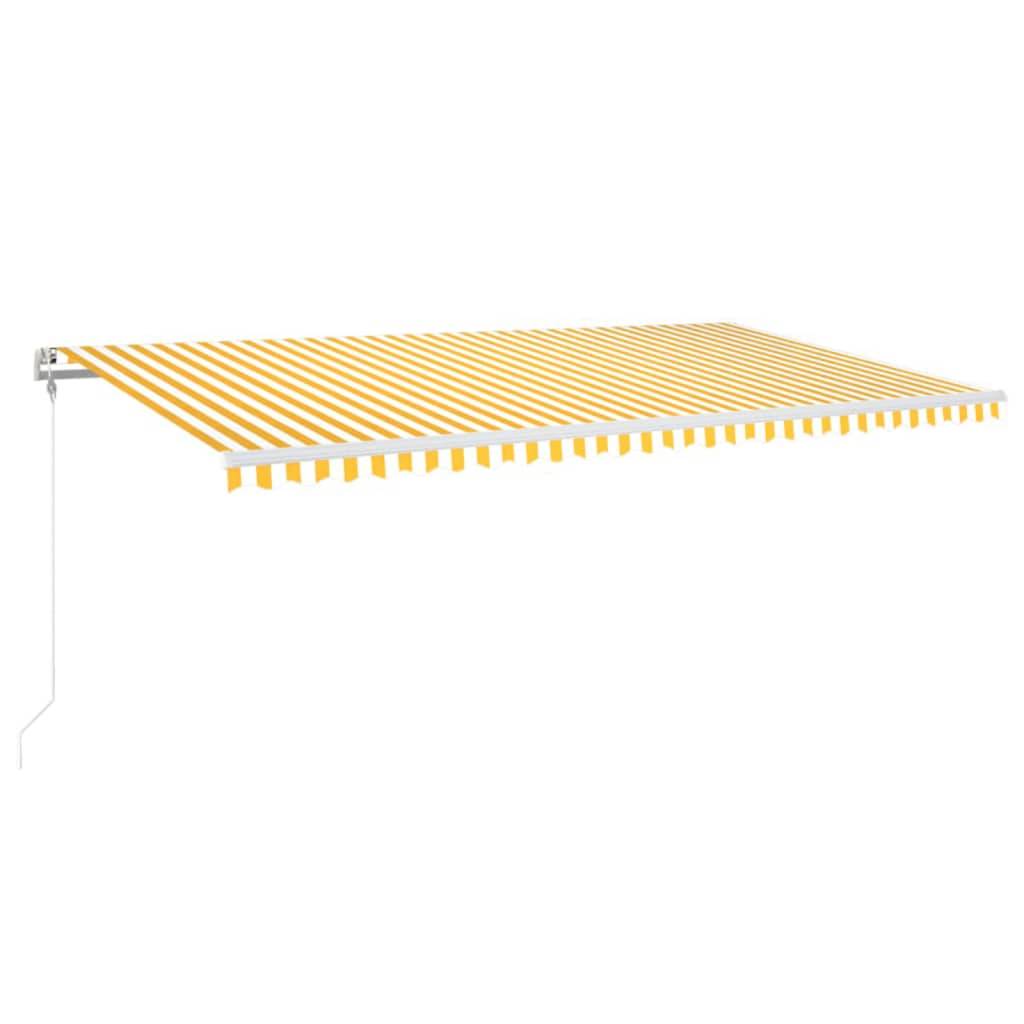 vidaXL Automatische Markise mit LED & Windsensor 600x350 cm Gelb/Weiß