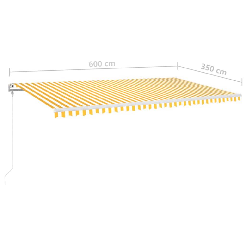 vidaXL Automatische Markise mit LED & Windsensor 600x350 cm Gelb/Weiß
