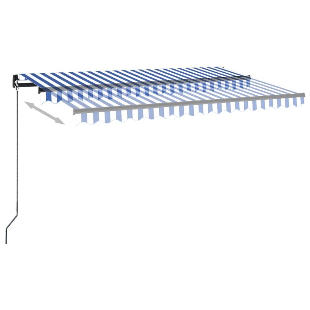 vidaXL Automatische Markise mit LED & Windsensor 450x350 Blau und Weiß