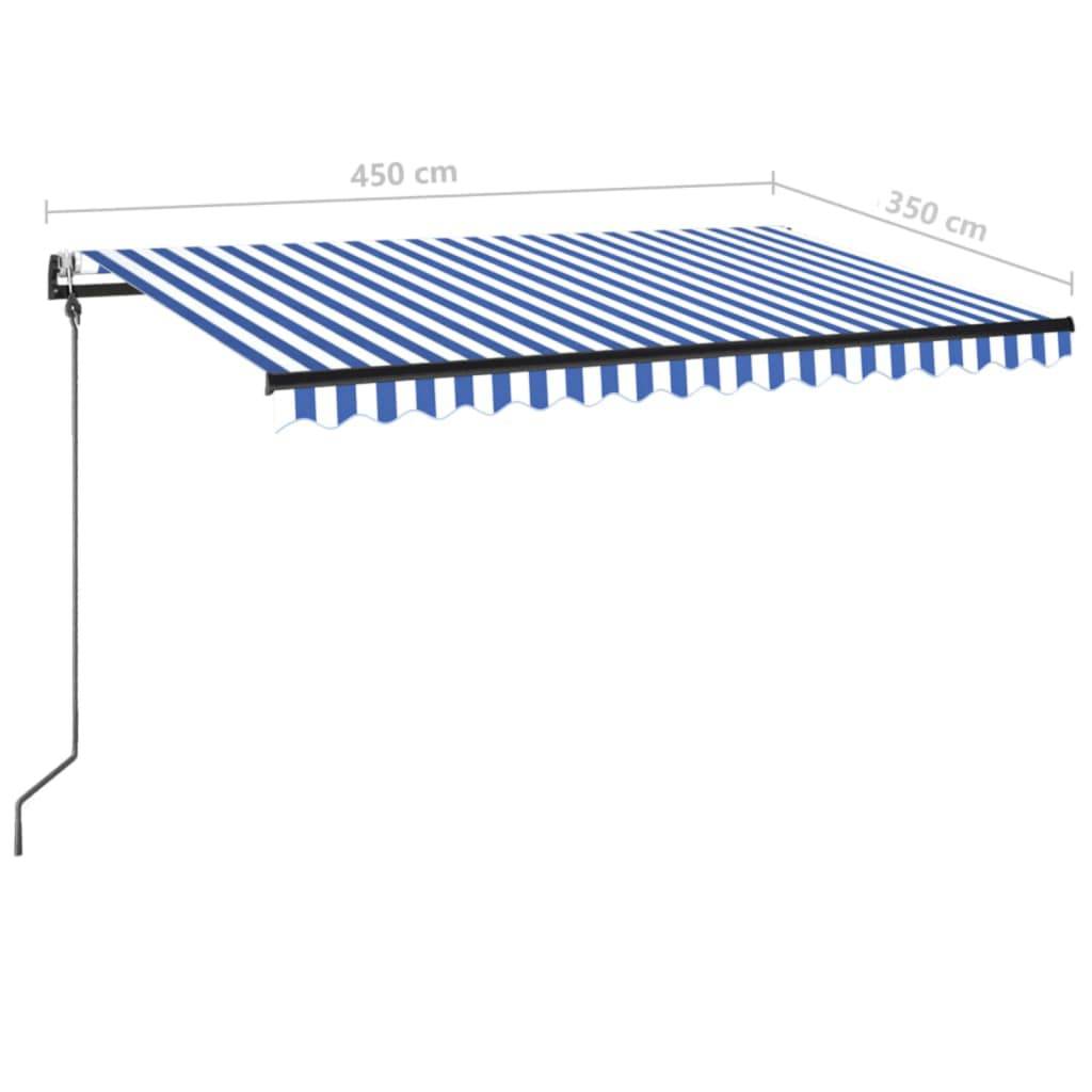 vidaXL Automatische Markise mit LED & Windsensor 450x350 Blau und Weiß