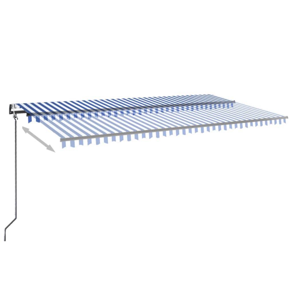 vidaXL Automatische Markise mit LED & Windsensor 600x350 Blau und Weiß