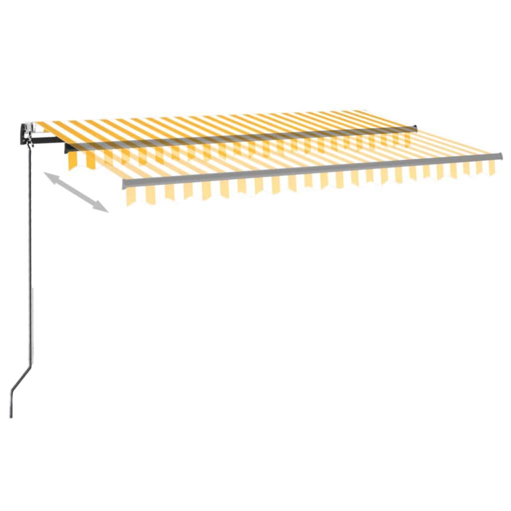 vidaXL Automatische Markise mit LED & Windsensor 450x300 cm Gelb/Weiß