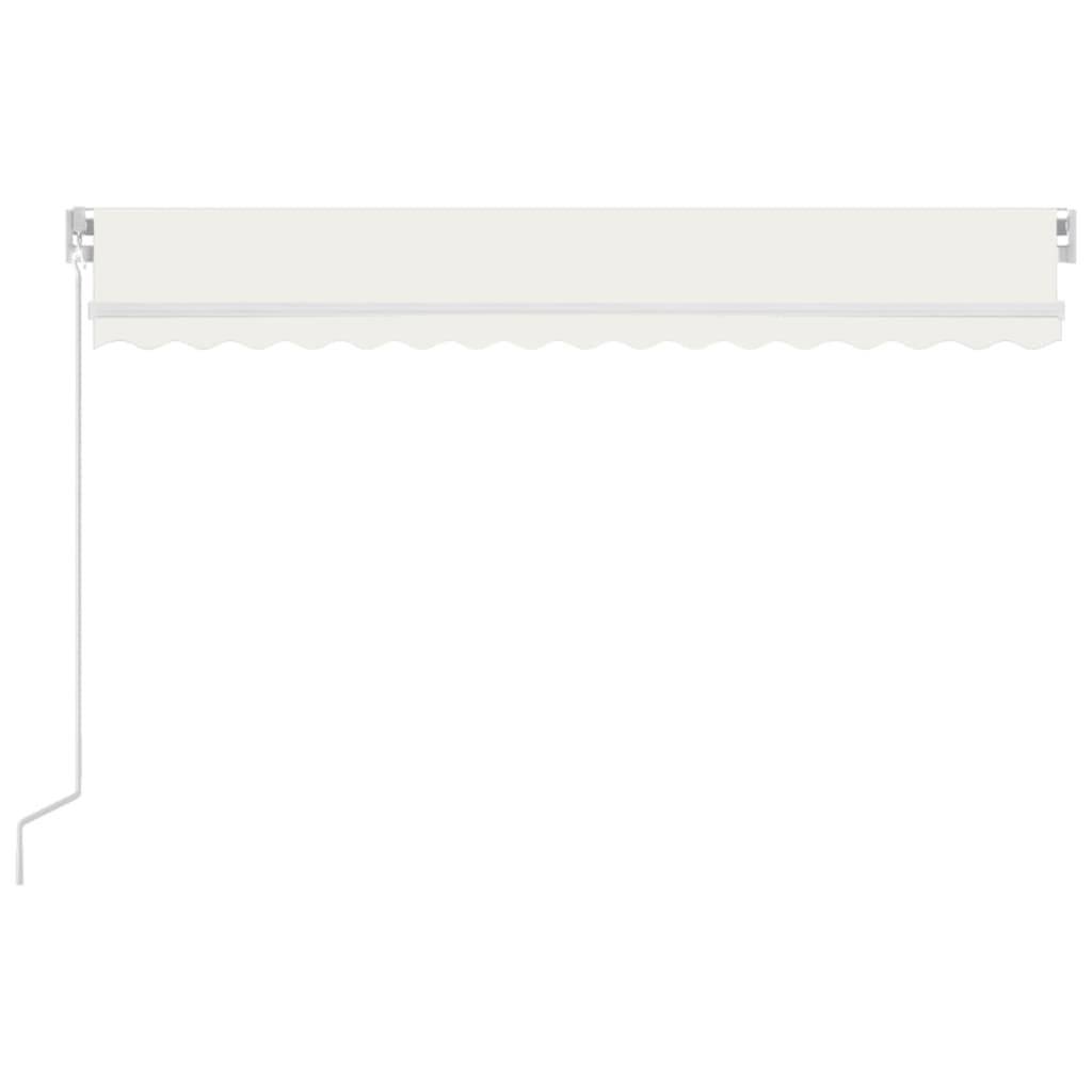 vidaXL Markise Manuell Einziehbar mit LED 450x350 cm Creme
