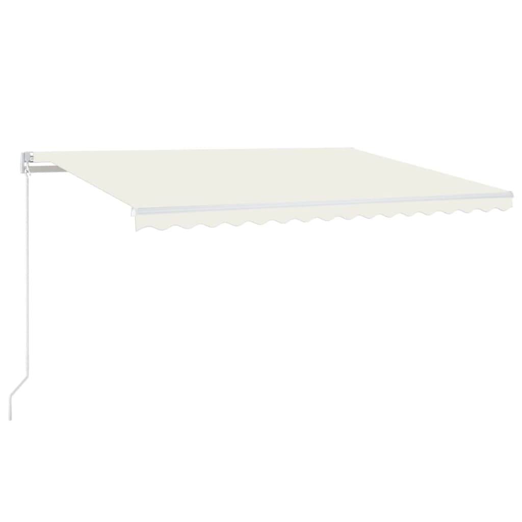vidaXL Markise Manuell Einziehbar mit LED 450x350 cm Creme