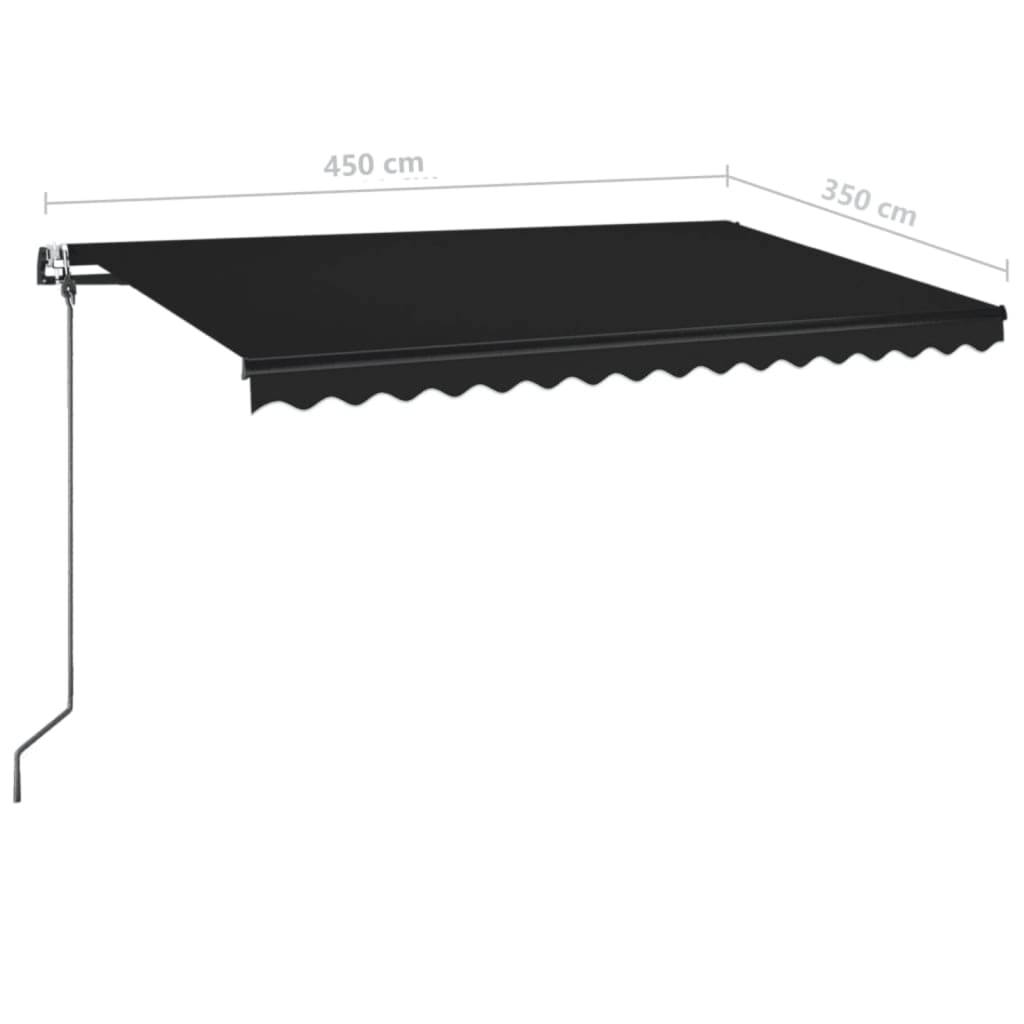 vidaXL Automatische Markise mit LED & Windsensor 450x350 cm Anthrazit