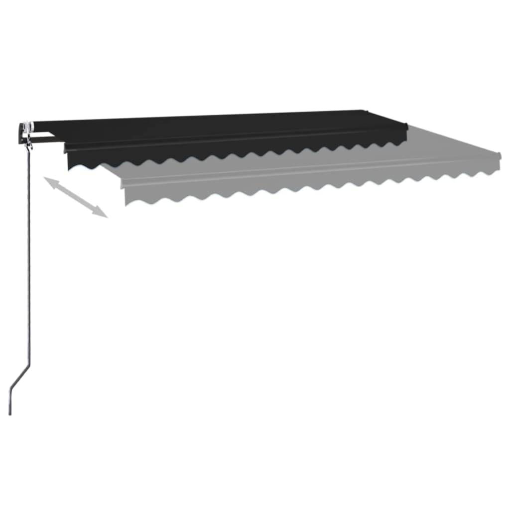 vidaXL Automatische Markise mit LED & Windsensor 450x350 cm Anthrazit