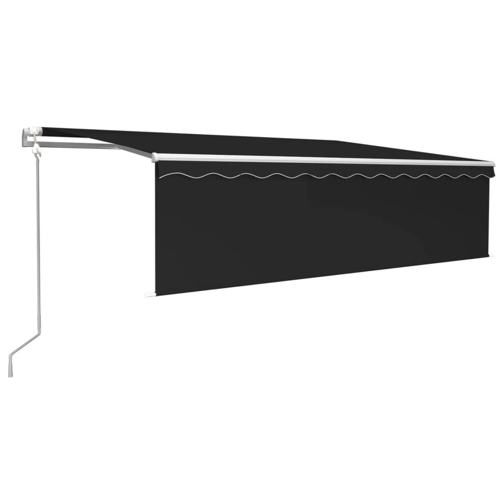 vidaXL Markise Automatisch mit Rollo LED Windsensor 5x3m Anthrazit
