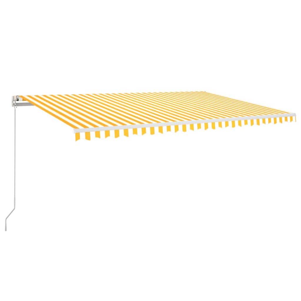 vidaXL Automatische Markise mit LED Windsensor 500x300 cm Gelb/Weiß
