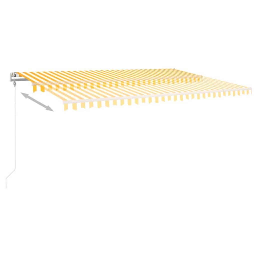vidaXL Automatische Markise mit LED Windsensor 500x300 cm Gelb/Weiß