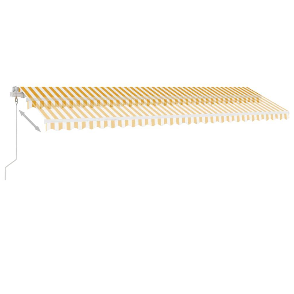 vidaXL Automatische Markise mit LED &amp; Windsensor 600x300 cm Gelb/Weiß