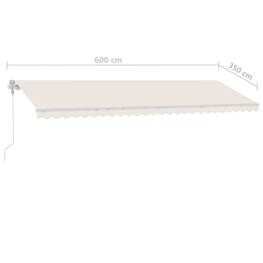 vidaXL Standmarkise Automatisch 600x350 cm Creme