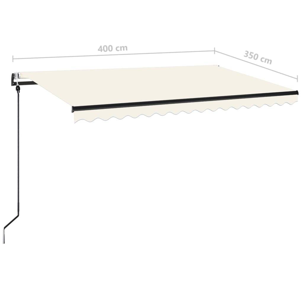 vidaXL Automatische Markise mit LED & Windsensor 400x350 cm Creme