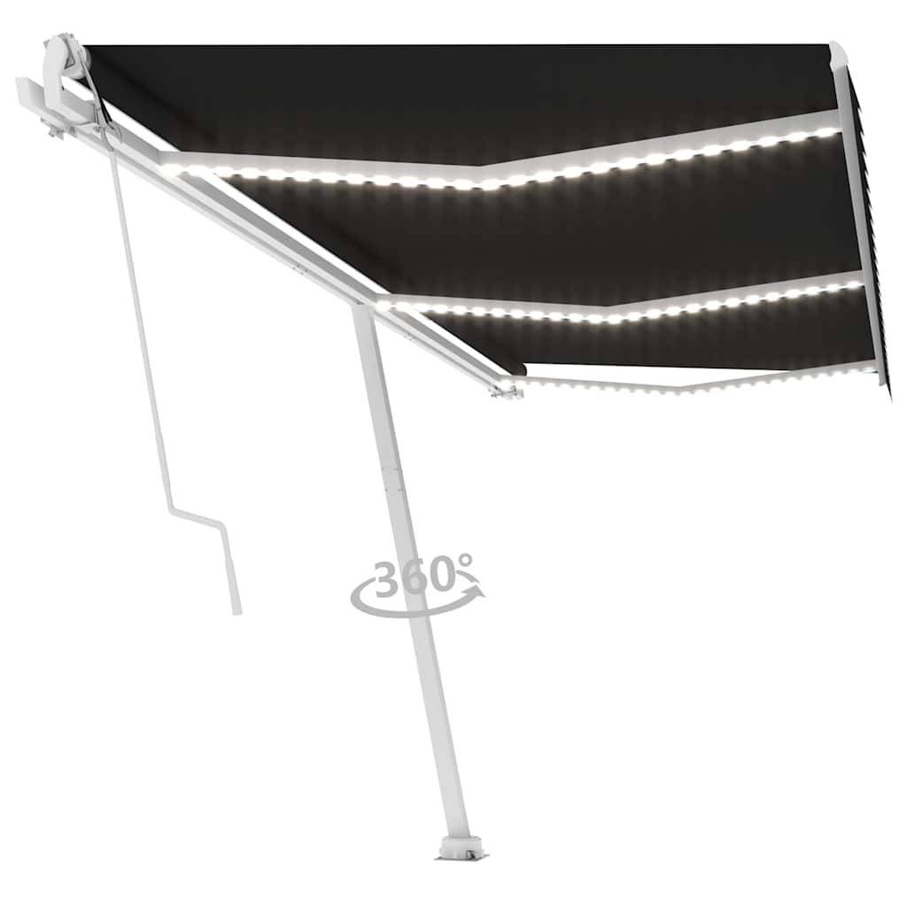 vidaXL Automatische Markise mit LED &amp; Windsensor 600x300 cm Anthrazit
