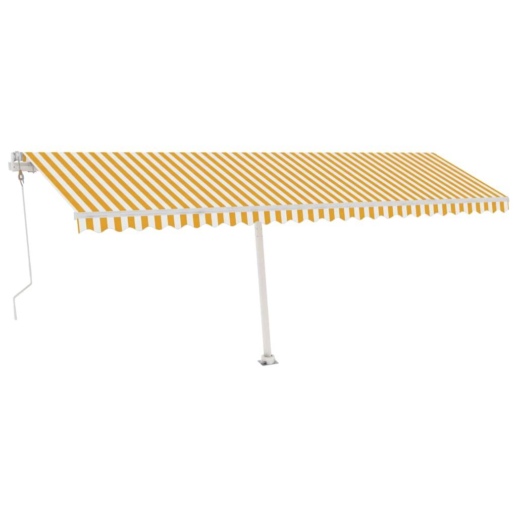 vidaXL Standmarkise Automatisch 600x300 cm Gelb/Weiß