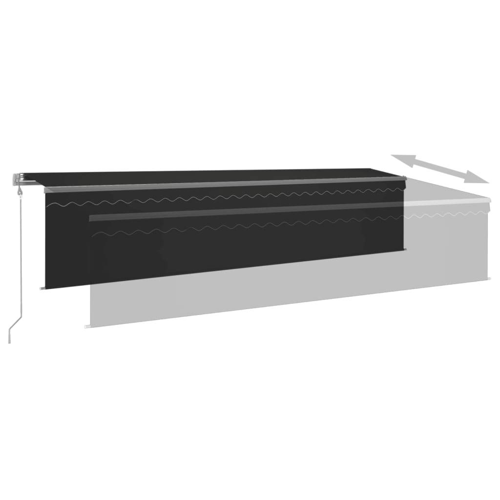 vidaXL Markise Automatisch mit Rollo LED Windsensor 6x3m Anthrazit
